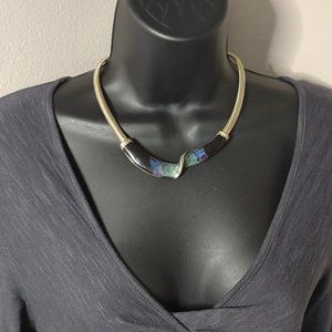 Multicolor Twisted Metal Necklace 17 Inches Long